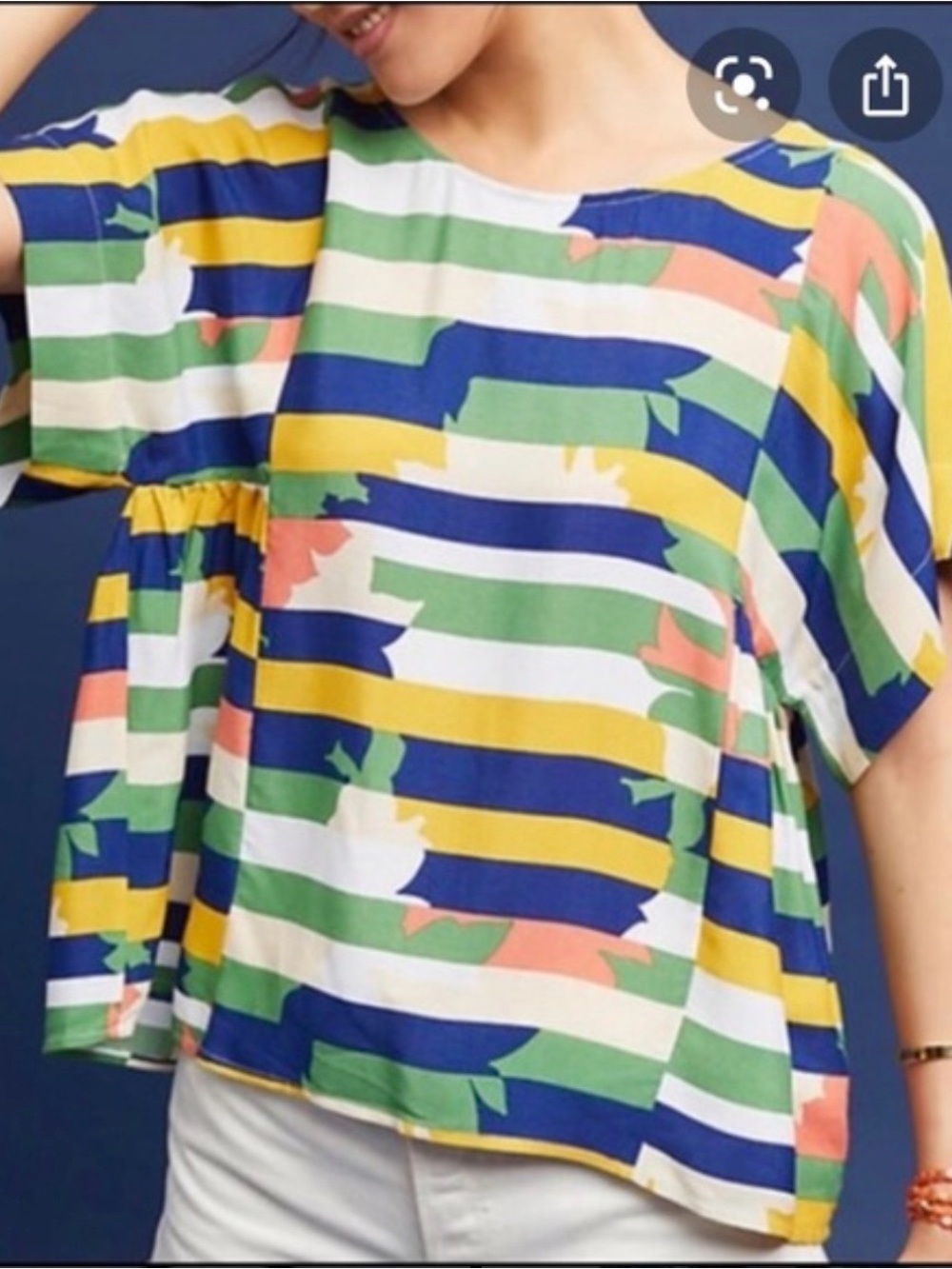 Anthropologie Maeve “Mila” Blouse in Multicolor Stripes